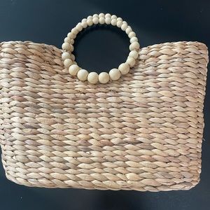 A New Day Circle Handle Straw Tote Handbag